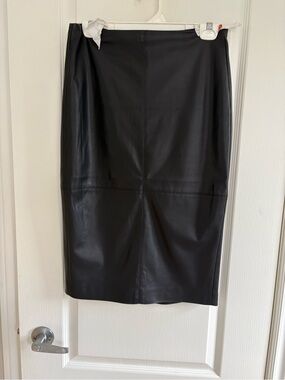 RW&CO. Black Faux Leather Pencil Skirt